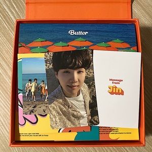 BTS Butter Album (Peaches Version) w/ SUGA AND Jin Photocard & Jin Message Card